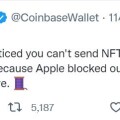 加密貨幣交易商Coinbase表示蘋果已禁止其更新 APP